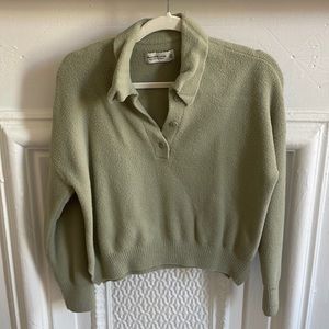Abercrombie & Fitch Green Polo Sweater